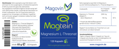 Magovin Magtein® Magnesium L-Threonat 120 Kapseln